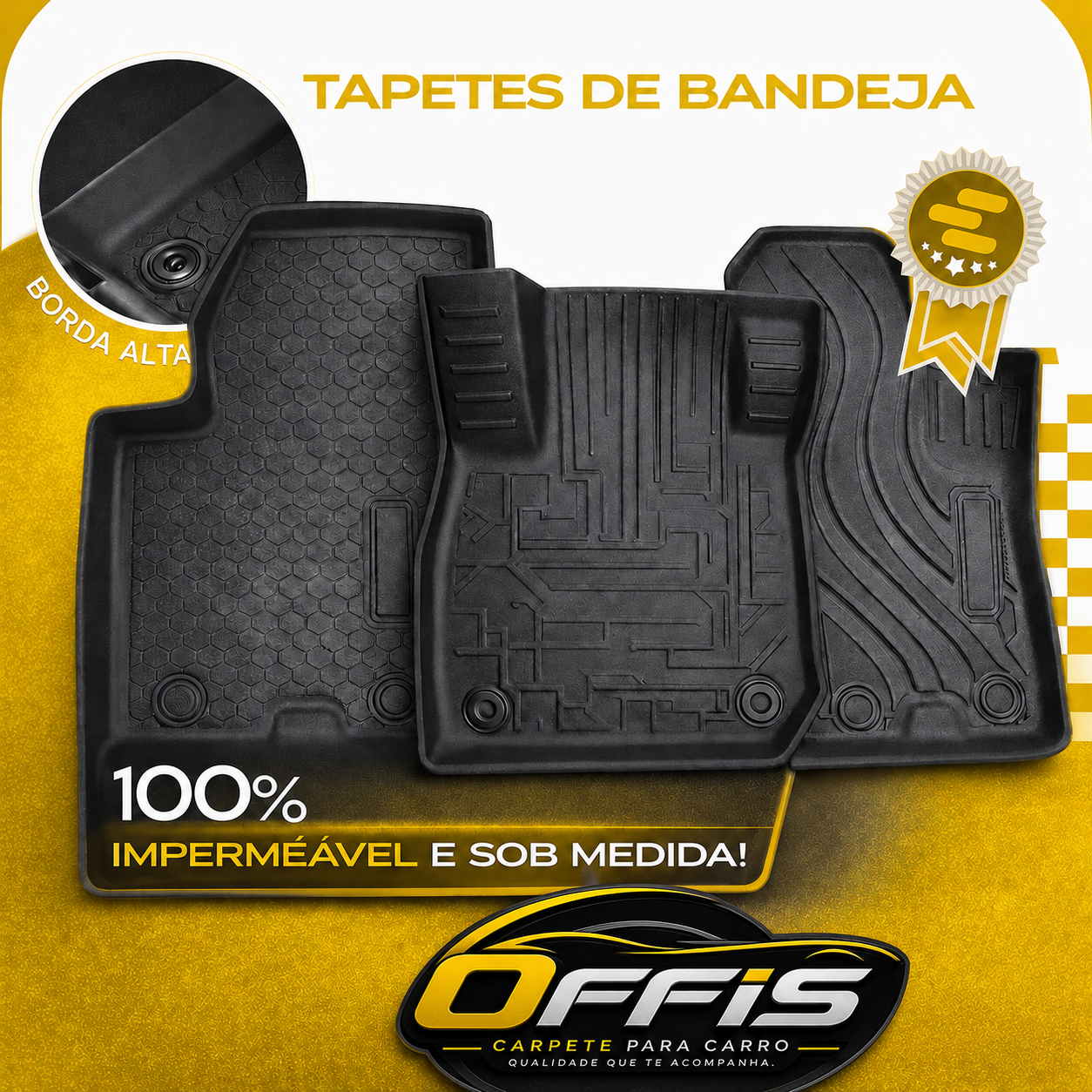 Tapete automotivo premium aplicado no carro